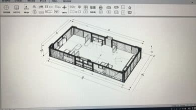 Tela de um projeto profissional desenvolvido no AutoCAD, com plantas técnicas, ferramentas de desenho e detalhes arquitetônicos